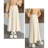 image:imageCHARTOU Womens Fall Winter High Waist Pleated ALine Maxi Long Knit Sweater SkirtApricot