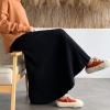 image:imageCHARTOU Womens Fall Winter High Waist Pleated ALine Maxi Long Knit Sweater SkirtBlack