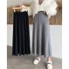 image:imageCHARTOU Womens Fall Winter High Waist Pleated ALine Maxi Long Knit Sweater SkirtGrey