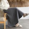 image:imageCHARTOU Womens Fall Winter High Waist Pleated ALine Maxi Long Knit Sweater SkirtGrey