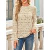 image:imageCHARTOU Womens Lace Eyelet Long Sleeve Tops Shirt Dressy Boho Floral Hollow Out Crochet Beach Blouses SummerApricot