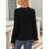 image:imageCHARTOU Womens Lace Eyelet Long Sleeve Tops Shirt Dressy Boho Floral Hollow Out Crochet Beach Blouses SummerBlack