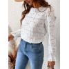image:imageCHARTOU Womens Lace Eyelet Long Sleeve Tops Shirt Dressy Boho Floral Hollow Out Crochet Beach Blouses SummerWhite
