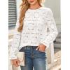 image:imageCHARTOU Womens Lace Eyelet Long Sleeve Tops Shirt Dressy Boho Floral Hollow Out Crochet Beach Blouses SummerWhite