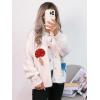 image:imageCHARTOU Womens Oversized Cardigan Fall Knit Short Button Up Sweater Cute Mushroom Long Sleeve TopsApricot