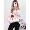image:imageCHARTOU Womens Oversized Cardigan Fall Knit Short Button Up Sweater Cute Mushroom Long Sleeve TopsApricot