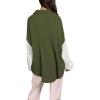 image:imageCHARTOU Womens Oversized Lace Crochet Patchwork Button Down Long Sleeve Blouse ShirtArmy Green