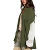 image:imageCHARTOU Womens Oversized Lace Crochet Patchwork Button Down Long Sleeve Blouse ShirtArmy Green