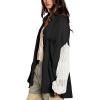 image:imageCHARTOU Womens Oversized Lace Crochet Patchwork Button Down Long Sleeve Blouse ShirtBlack