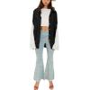 image:imageCHARTOU Womens Oversized Lace Crochet Patchwork Button Down Long Sleeve Blouse ShirtBlack