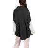 image:imageCHARTOU Womens Oversized Lace Crochet Patchwork Button Down Long Sleeve Blouse ShirtBlack