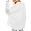 image:imageCHARTOU Womens Oversized Lace Crochet Patchwork Button Down Long Sleeve Blouse ShirtWhite