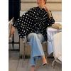 image:imageCHARTOU Womens Polka Dot Chiffon Blouse Dressy Bow Tie Loose Lantern Sleeve SemiSheer Shirt Summer Top 2026Black