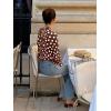 image:imageCHARTOU Womens Polka Dot Chiffon Blouse Dressy Bow Tie Loose Lantern Sleeve SemiSheer Shirt Summer Top 2026Brown