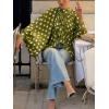 image:imageCHARTOU Womens Polka Dot Chiffon Blouse Dressy Bow Tie Loose Lantern Sleeve SemiSheer Shirt Summer Top 2026Green