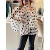 image:imageCHARTOU Womens Polka Dot Chiffon Blouse Dressy Bow Tie Loose Lantern Sleeve SemiSheer Shirt Summer Top 2026White