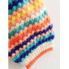 image:imageCHARTOU Womens Rainbow Striped Cable Knit Cardigan Sweaters Open Front Color Block Loose Long Sleeve OutwearColor Stripes