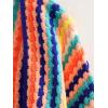 image:imageCHARTOU Womens Rainbow Striped Cable Knit Cardigan Sweaters Open Front Color Block Loose Long Sleeve OutwearColor Stripes