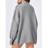 image:imageCHARTOU Womens Slouchy Chunky Cardigan Knit Casual Button Up Long Sleeve Sweaters Baggy Solid Fall OutfitsGrey