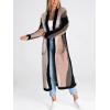 image:imageCHARTOU Womens Stripe Knitted Open Front Cardigan Sweater Long Sleeve Color Block Pocketed Fall Coat CasualBlack