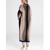 image:imageCHARTOU Womens Stripe Knitted Open Front Cardigan Sweater Long Sleeve Color Block Pocketed Fall Coat CasualBlack