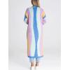 image:imageCHARTOU Womens Stripe Knitted Open Front Cardigan Sweater Long Sleeve Color Block Pocketed Fall Coat CasualBlue