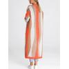 image:imageCHARTOU Womens Stripe Knitted Open Front Cardigan Sweater Long Sleeve Color Block Pocketed Fall Coat CasualOrange
