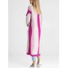 image:imageCHARTOU Womens Stripe Knitted Open Front Cardigan Sweater Long Sleeve Color Block Pocketed Fall Coat CasualPurple