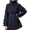 image:imageCHARTOU Women 2 Piece Cropped Sweater Short Dress Suit Fall Turtleneck Jumper Belt Vest Dress Matching SetsBlack