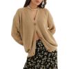 image:imageCHARTOU Women Cardigan Sweater 2025 Fall Outfits Button Down Open Front Oversized Slouchy Knit OuterwearKhaki