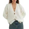 image:imageCHARTOU Women Cardigan Sweater 2025 Fall Outfits Button Down Open Front Oversized Slouchy Knit OuterwearWhite