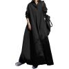 image:imageCHARTOU Women Long Sleeve Maxi Dress Ruffle Flowy Shirt Dress Oversize Tunic Dress A Line Beach Plus SizeBlack