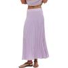 image:imageCHARTOU Women Long Winter Sweater Skirt Elastic Waist Accordion Pleated Pencil Knit SkirtPurple