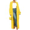 image:imageCHARTOU Womens 2023 Fall Chunky Cable Knit Long Sleeve Open Front Cardigan SweaterYellow