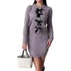 image:imageCHARTOU Womens Fall Skirt 2 Piece Sweater Set Cropped Cardigan Cable Knit Mini Skirt Dressy Outfits OutwearPurple