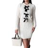 image:imageCHARTOU Womens Fall Skirt 2 Piece Sweater Set Cropped Cardigan Cable Knit Mini Skirt Dressy Outfits OutwearWhite