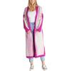 image:imageCHARTOU Womens Stripe Knitted Open Front Cardigan Sweater Long Sleeve Color Block Pocketed Fall Coat CasualPurple