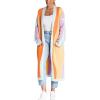 image:imageCHARTOU Womens Stripe Knitted Open Front Cardigan Sweater Long Sleeve Color Block Pocketed Fall Coat CasualYellow