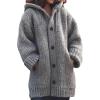 image:imageCHARTOU Womens Winter Hoodies Oversized Chunky Knit Cardigan Sweater OutwearGrey