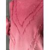 image:imageCHARTOU Fall Slouchy Fringe Crewneck Cardigan Sweaters for Women Fashion Rib Knit Frayed Pullover SweatshirtPink