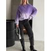 image:imageCHARTOU Fall Slouchy Fringe Crewneck Cardigan Sweaters for Women Fashion Rib Knit Frayed Pullover SweatshirtPurple