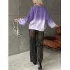 image:imageCHARTOU Fall Slouchy Fringe Crewneck Cardigan Sweaters for Women Fashion Rib Knit Frayed Pullover SweatshirtPurple