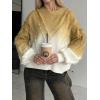 image:imageCHARTOU Fall Slouchy Fringe Crewneck Cardigan Sweaters for Women Fashion Rib Knit Frayed Pullover SweatshirtYellow