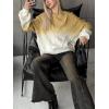 image:imageCHARTOU Fall Slouchy Fringe Crewneck Cardigan Sweaters for Women Fashion Rib Knit Frayed Pullover SweatshirtYellow