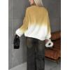 image:imageCHARTOU Fall Slouchy Fringe Crewneck Cardigan Sweaters for Women Fashion Rib Knit Frayed Pullover SweatshirtYellow