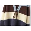 image:imageCHARTOU Women Lace Up Pullover Sweater Crisscross V Neck Color Bock 2025 Fall Cropped Sweater Jumper TopsBlue