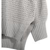 image:imageCHARTOU Womens Loose Mock Neck Side Slit Cable Knit Sweater Oversized Knitwear PulloverGrey
