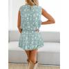 image:imageCHARTOU Women Floral Boho Two Pieces Short Sets Sleeveless Tank Top Bubble Mini Skirt Summer Vacation OutfitsCyan