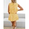 image:imageCHARTOU Women Floral Boho Two Pieces Short Sets Sleeveless Tank Top Bubble Mini Skirt Summer Vacation OutfitsYellow