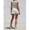 image:imageCHARTOU Women Polka Dot Two Pieces Short Sets Deep V Neck Tank Top Elastic Waist Shorts Matching Lounge SetsBeige